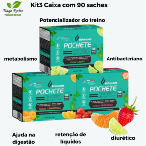 kit3 cxa Chá emagrecedor Dietético Pochete Zero 90 saches