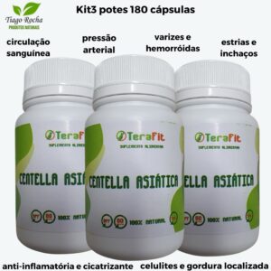 Kit3 180 cápsulas Centella Asiática Sistema Circulatório