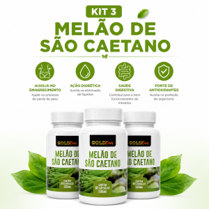 Kit3 potes Melão de São Caetano 180 cápsulas