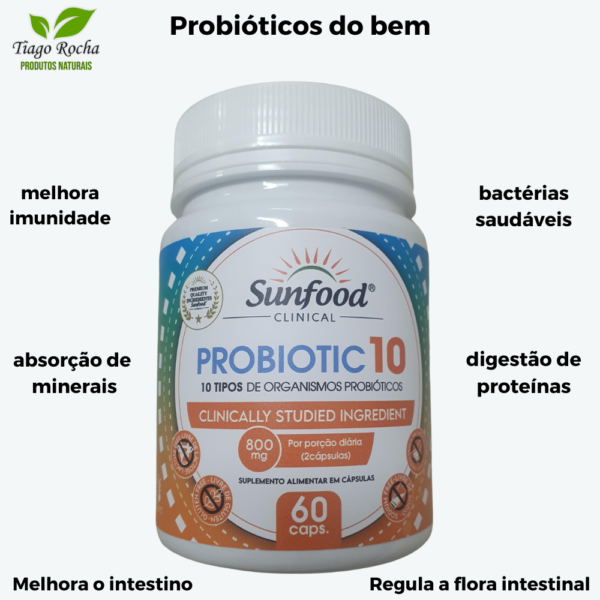 Saúde Intestinal 10 Probióticos 60 cápsulas 800mg