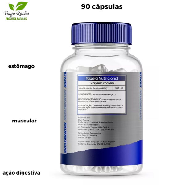 Cloridrato Betaina Hcl 300mg 90 Cápsulas