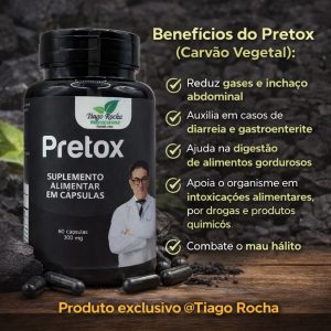 PRETOX Carvão Vegetal Tiago Rocha 60 Caps