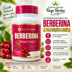 Berberina 500mg 120 Cáps. – Saciedade, Metabolismo e Controle de Peso