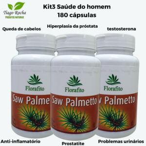 Kit3 Saw Palmetto 180 Caps (próstata Urina)