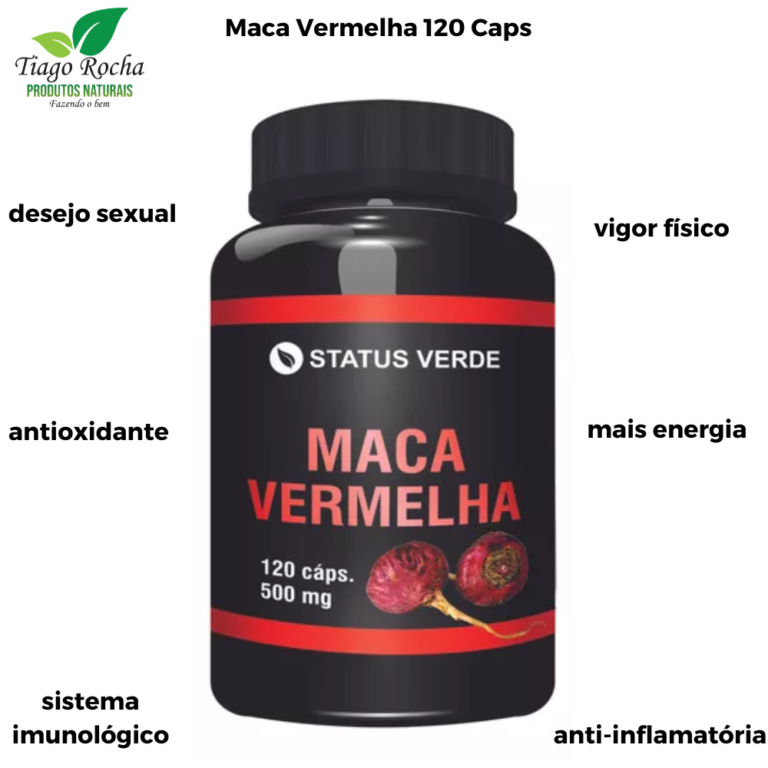 Maca Peruana vermelha 120 cápsulas libido sexual - Produtos Naturais ...