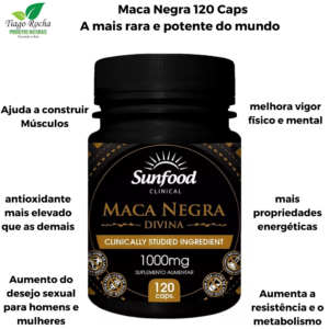 Rara e Potente Maca Peruana Negra 120 cápsulas