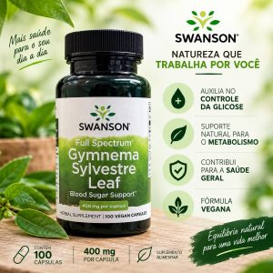 Gymnema Sylvestre - Vontade de Comer Doce 400mg 100 cáps.