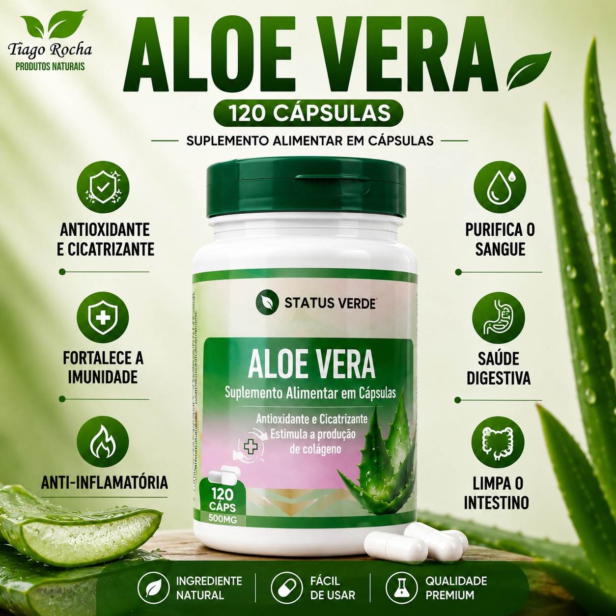 Aloe Vera 120 cápsulas Babosa