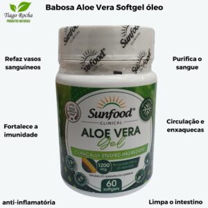 Aloe Vera Gel 60 cápsulas Softgel Babosa 1200mg