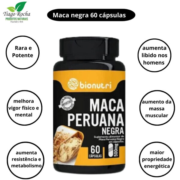 Rara e Potente Maca Peruana Negra 60 cápsulas