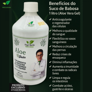 Poderoso Suco Gel da Babosa Aloe Vera Tiago Rocha 1 Litro laranja