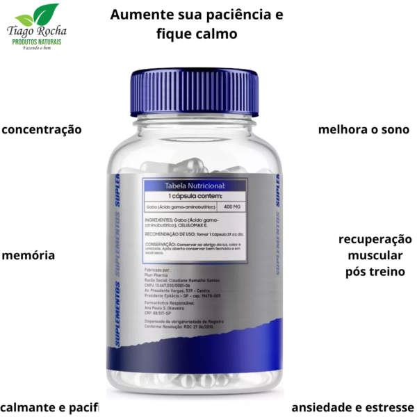 Calmante GABA 400mg neurotransmissor