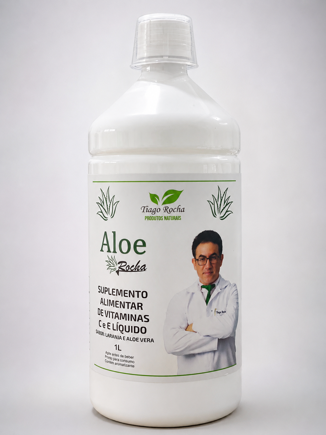 Poderoso Suco Gel da Babosa Aloe Vera Tiago Rocha 1 Litro laranja