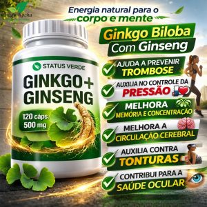 Ginkgo e Ginseng 120cáps Saúde Mental e física