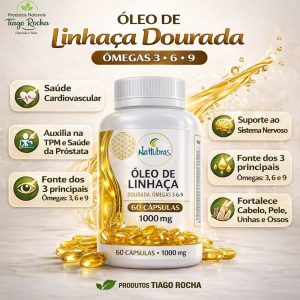 Ômega 3 6 e 9 Óleo de Linhaça dourada 60 Cáps