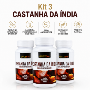 Kit3 Castanha da Índia Circulatório 180 cápsulas
