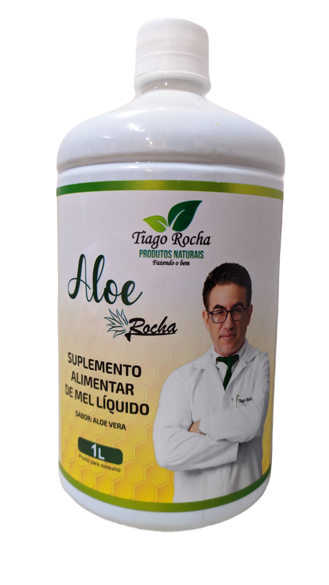 Suco Gel da Babosa Aloe Vera Tiago Rocha com Mel 1 Litro