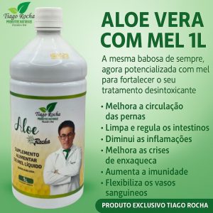 Poderoso Suco Gel da Babosa Aloe Vera com MEL Tiago Rocha 1L