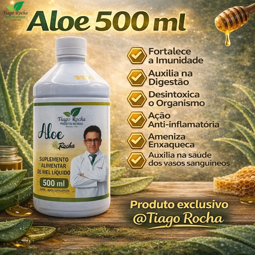 Suco Gel da Babosa Aloe Vera c MEL Tiago Rocha 500ml