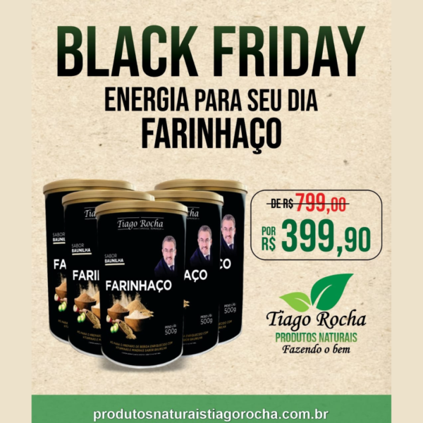 KiT5 potes Farinhaço Tiago Rocha 500g cada energia física e mental