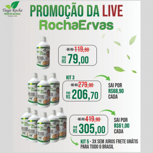 Kit5 potes Emagrecedor Composto Rocha Ervas 2.500ml