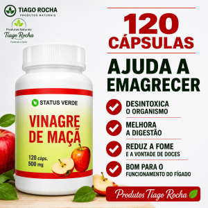 120 Cápsulas Vinagre de Maça Colesterol Fígado