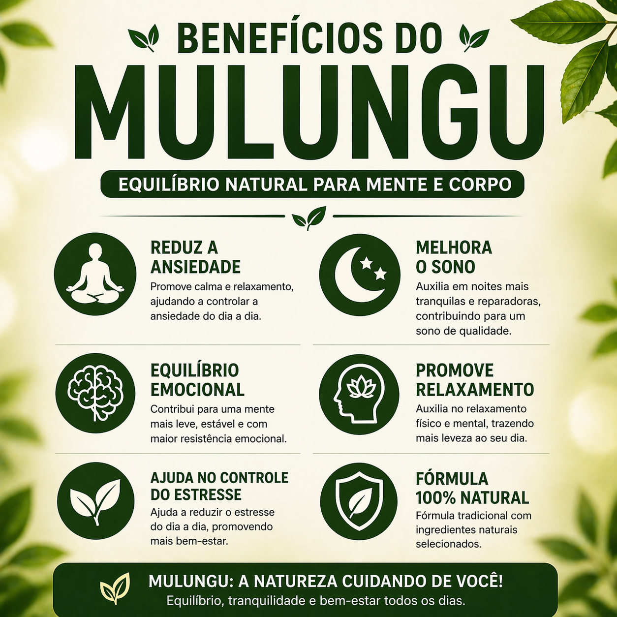 Poderoso Calmante Gotas de Mulungu 100 ml