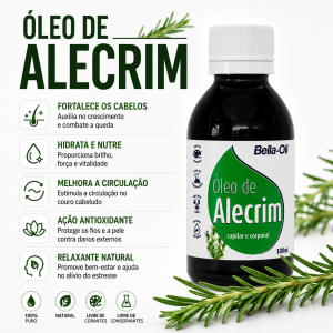 Óleo de Alecrim Presado a Frio 100% Puro