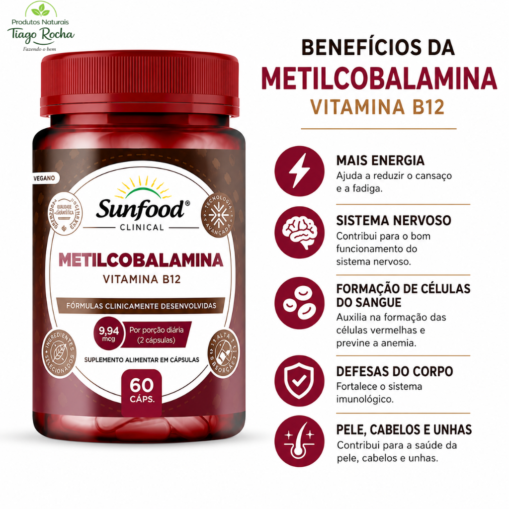 Vitamina B12 Metilcobalamina 60 Cáps SF