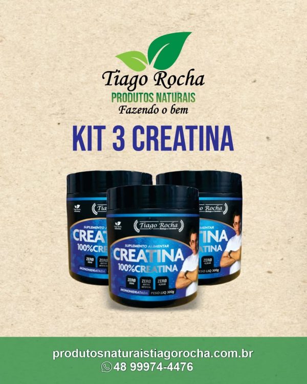 kit3 potes Creatina Tiago Rocha 300g cada