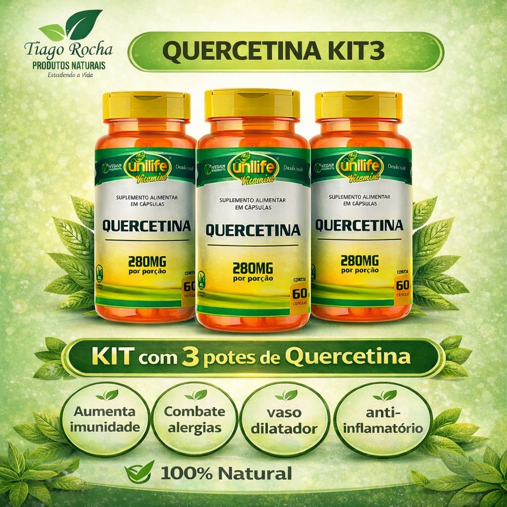 Kit3 Quercetina 180 cápsulas 500mg
