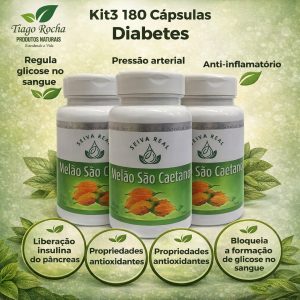 Kit3 potes Melão de São Caetano 180 cápsulas
