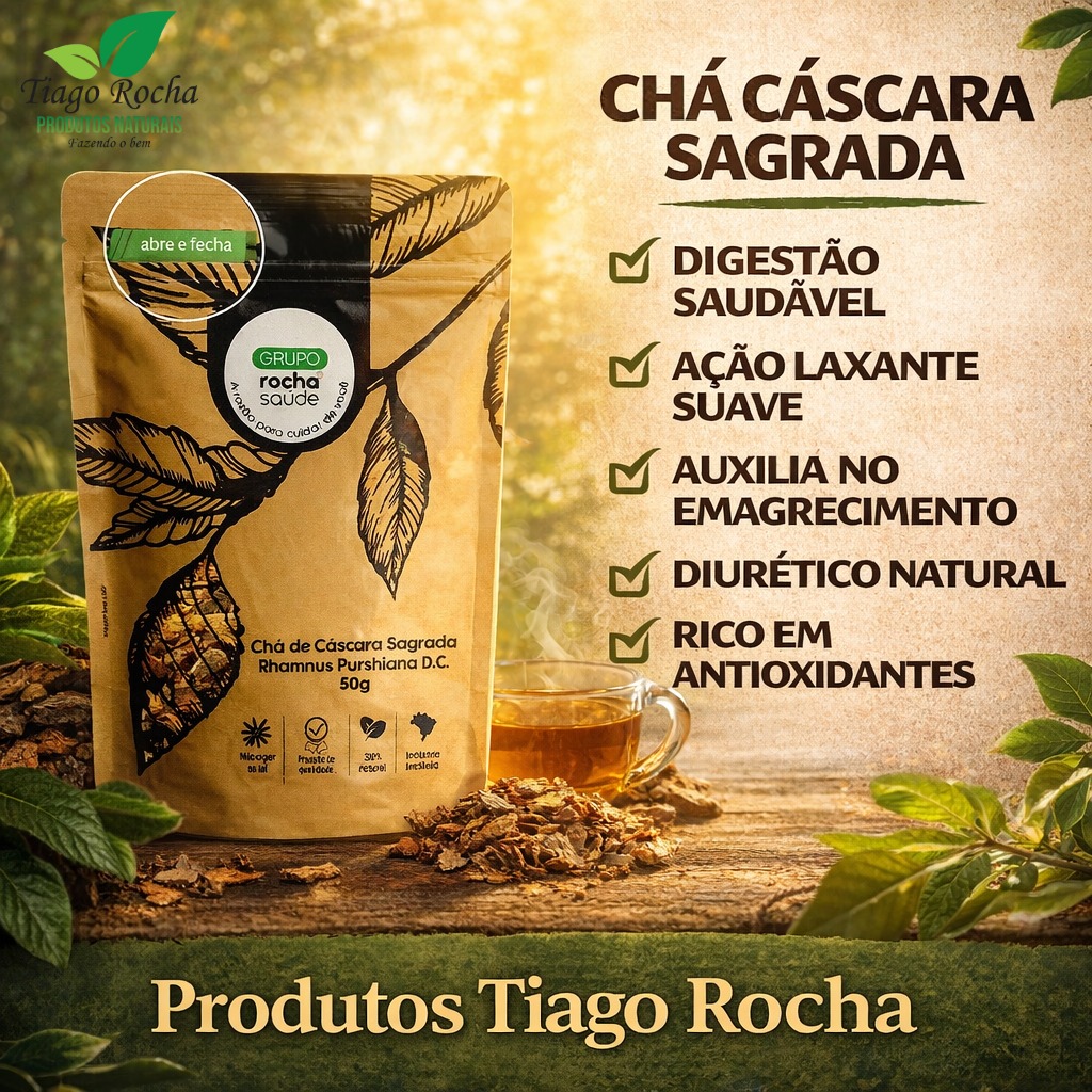 Chá Cáscara Sagrada 50g Intestino e Digestivo