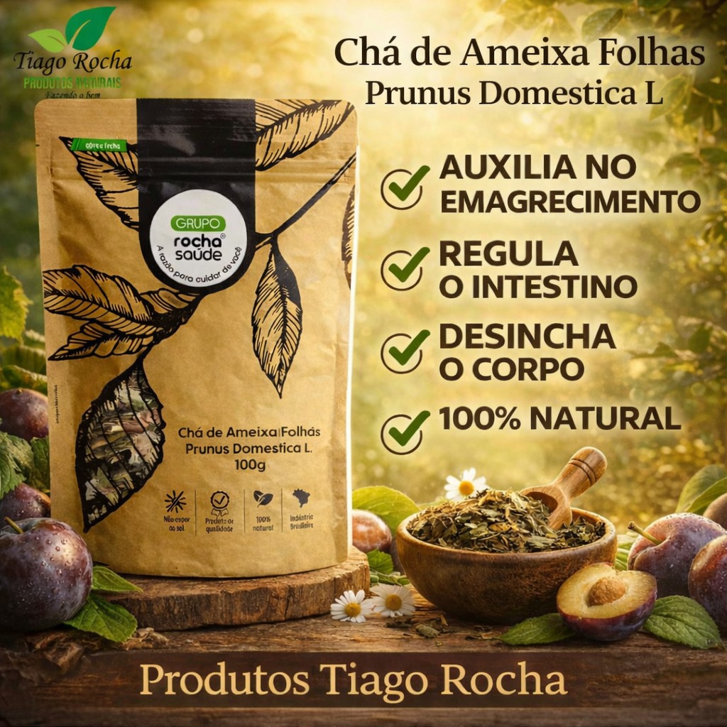 Chá de Ameixa Folhas 100g Rocha Saúde