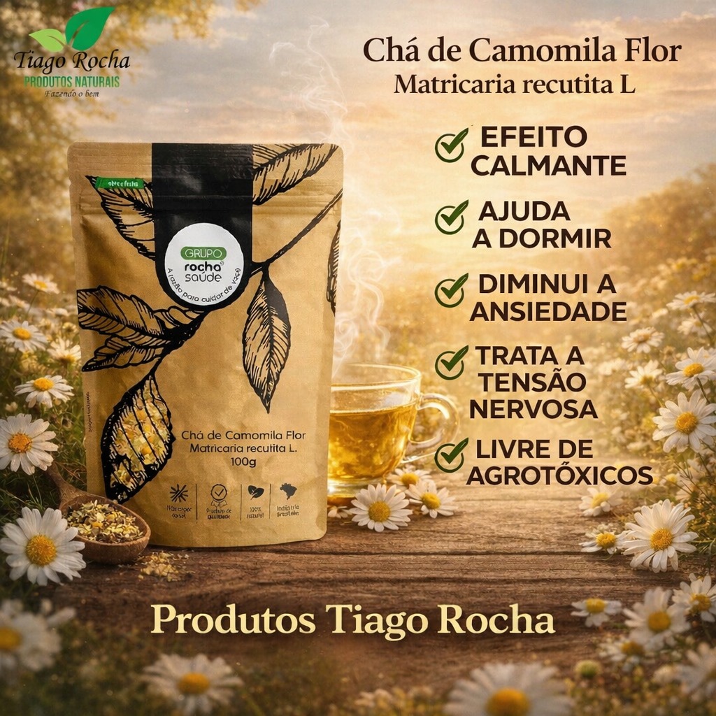 Chá Calmante Flor da Camomila100g Rocha Saúde
