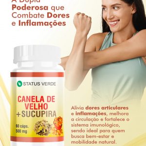 Canela de Velho com Sucupira 60 cáps. 500 mg Status Verde