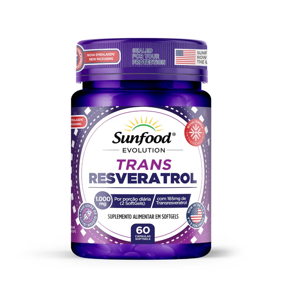 Trans Resveratrol 600mg 60 Softgels | Sunfood - Imagem 3