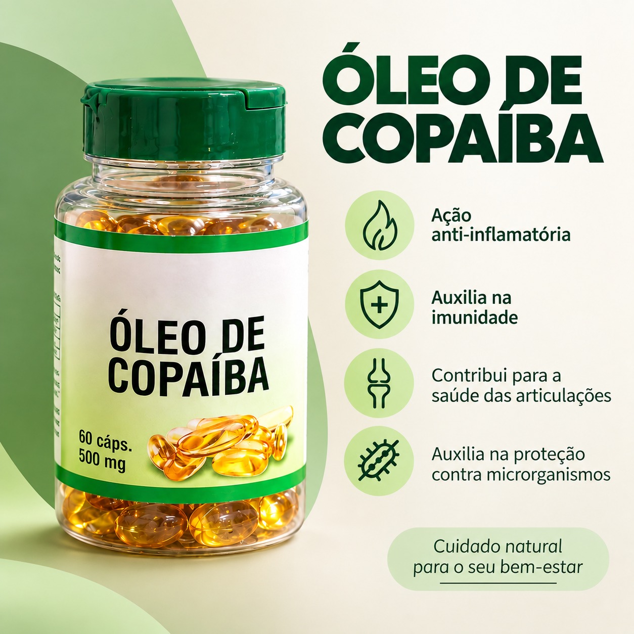 Óleo de Copaíba 60 Cáps 500mg Status
