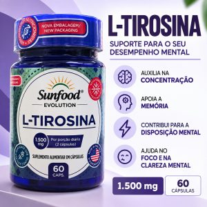 L-Tirosina 1500mg 60 cáps.
