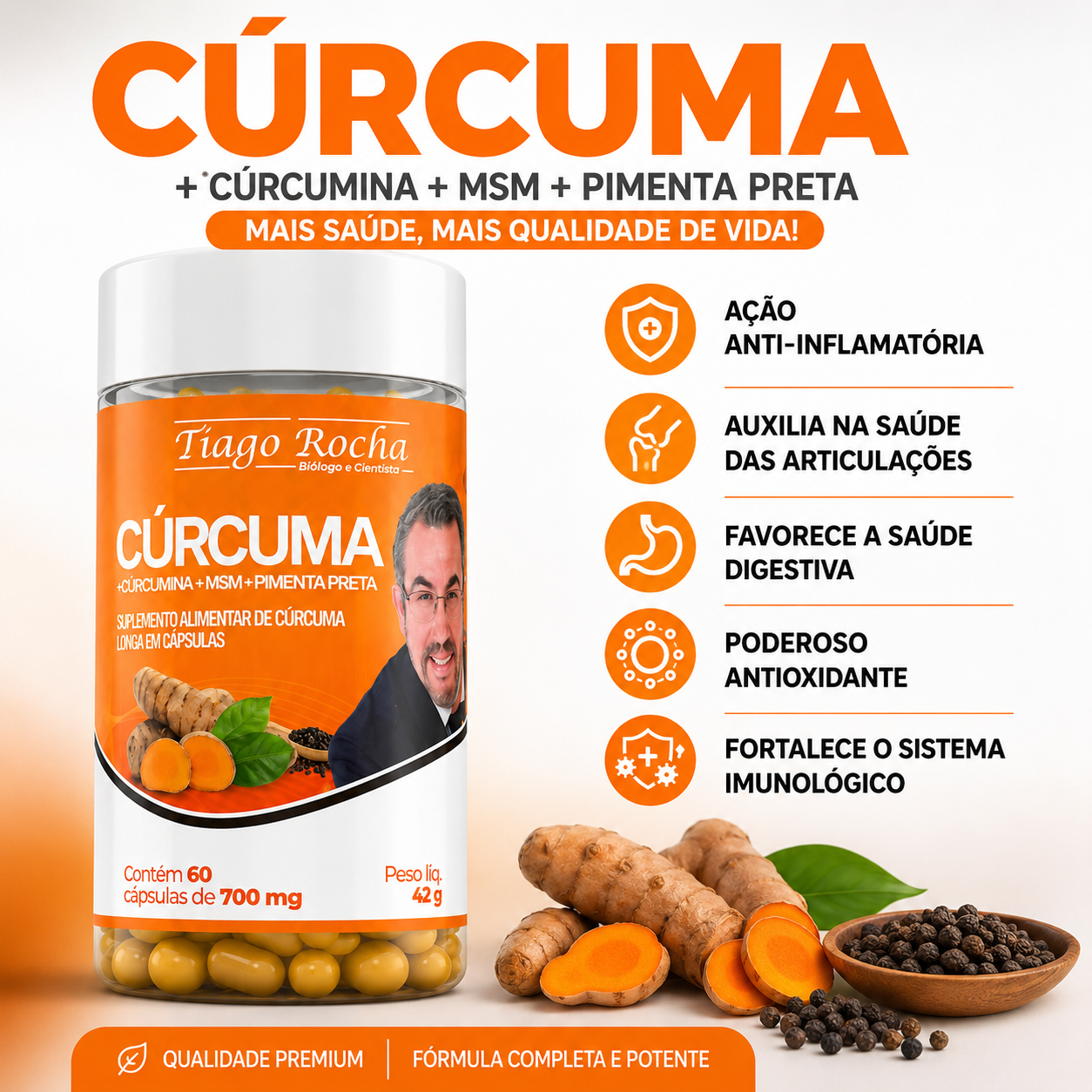 Anti-Inflamatória Verdadeira Cúrcuma longa MSM