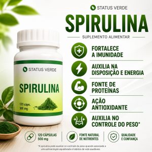 Spirulina 500mg 120 Cápsulas - Status Verde