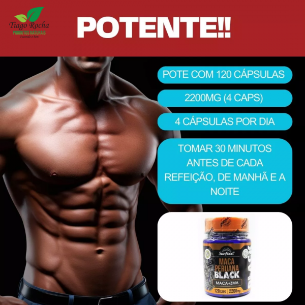 Maca Peruana Black 120 cápsulas c/ZMA - Image 3