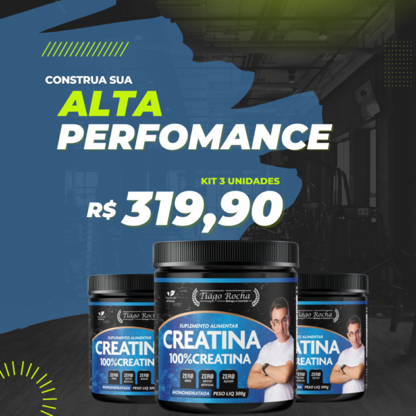 kit3 potes Creatina Tiago Rocha 900g cada