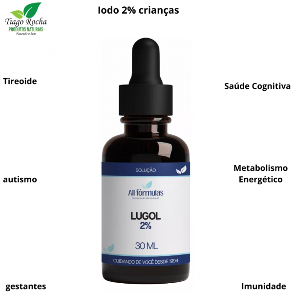 Lugol 2% Inorgânico 30 Ml para crianças