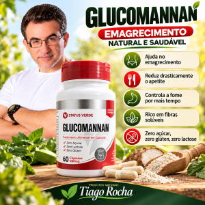 Glucomannan Saciador e Emagrecedor 60 cápsulas