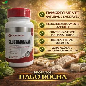 Emagrecedor Saciador Glucomannan 60 cápsulas 500 mg