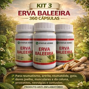 Kit3 Erva Baleeira 360 cápsulas