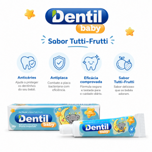 Gel Dental Sem Flúor com Xilitol sabor Tutti-Frutti 50g - Linha Infantil (Data Curta)
