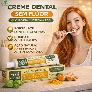 Creme Dental sem flúor cúrcuma hortelã 90 G