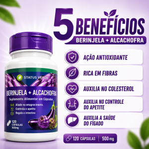 Berinjela Alcachofra diurética fígado 120 cáps